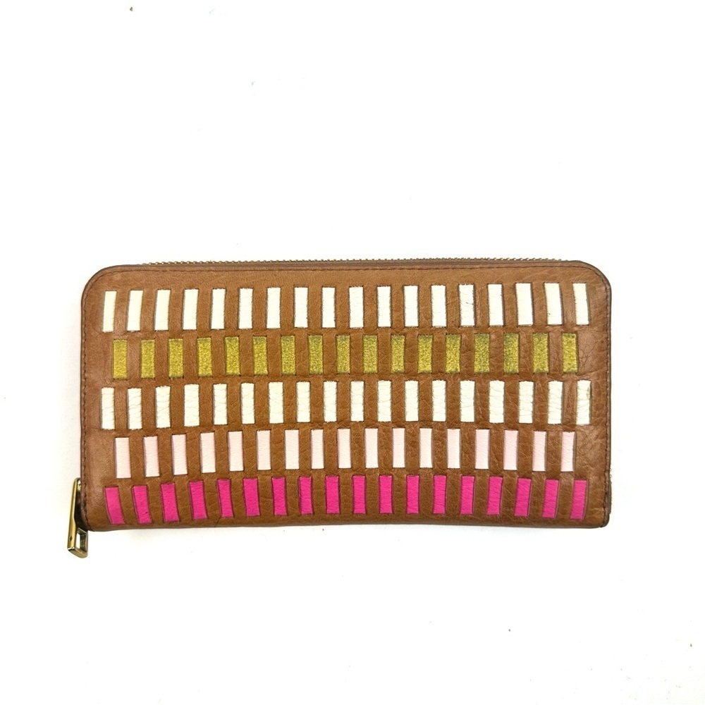 Fossil Emma Accordion Wallet Multicolor Weave Zip… - image 1